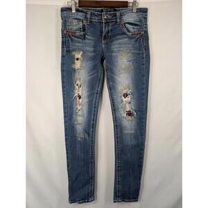 Premiere Denim by rue21 Jeans Distressed Mid Rise Skinny Size 5/6R